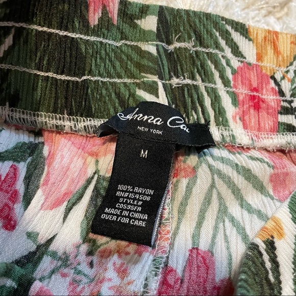 Anna Cai  |  Floral Flowy Summer Pants  |  size medium - Picture 4 of 6